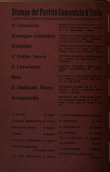 Rassegna comunista teoria, critica, documentazione del Movimento comunista internazionale