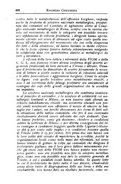 Rassegna comunista teoria, critica, documentazione del Movimento comunista internazionale