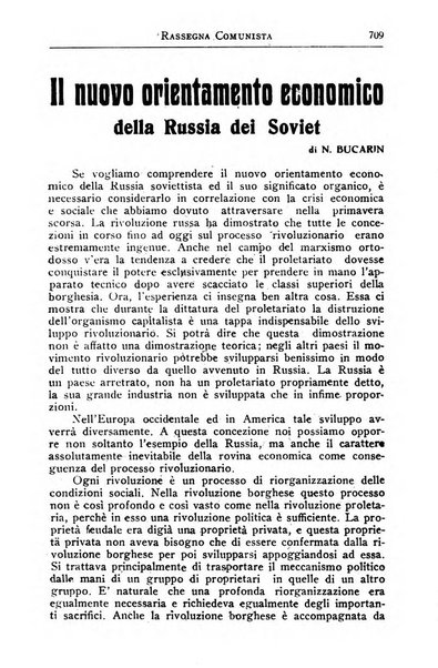 Rassegna comunista teoria, critica, documentazione del Movimento comunista internazionale