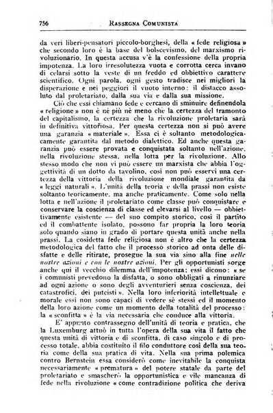 Rassegna comunista teoria, critica, documentazione del Movimento comunista internazionale