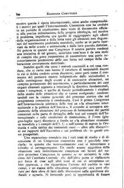 Rassegna comunista teoria, critica, documentazione del Movimento comunista internazionale