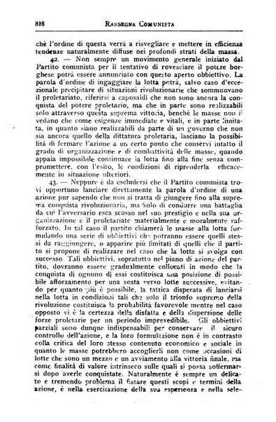 Rassegna comunista teoria, critica, documentazione del Movimento comunista internazionale