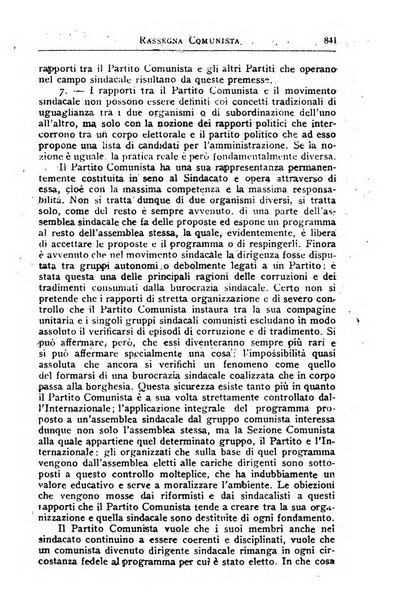 Rassegna comunista teoria, critica, documentazione del Movimento comunista internazionale