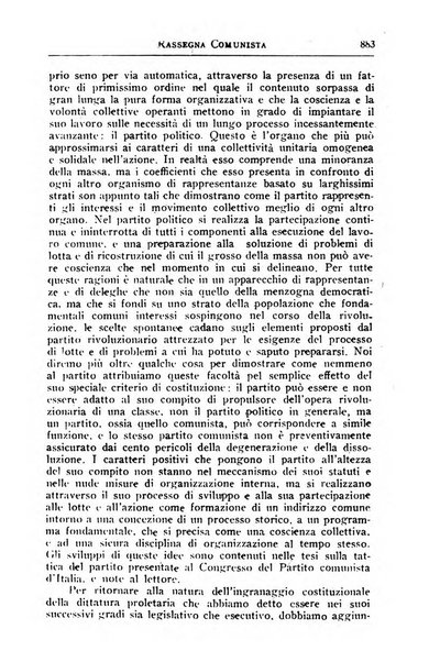 Rassegna comunista teoria, critica, documentazione del Movimento comunista internazionale