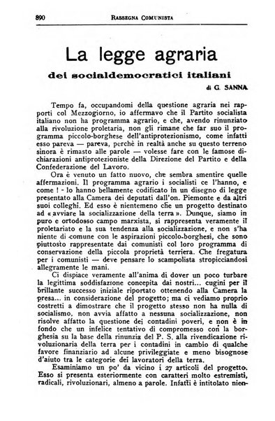 Rassegna comunista teoria, critica, documentazione del Movimento comunista internazionale