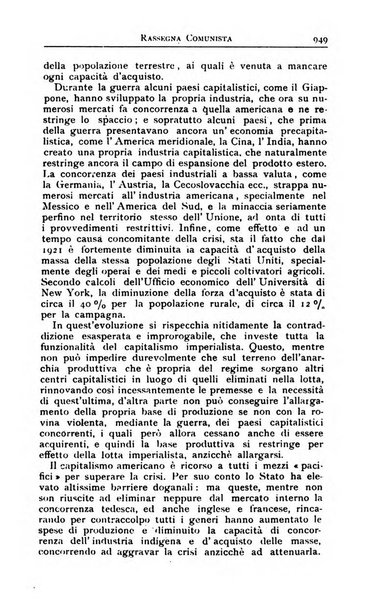 Rassegna comunista teoria, critica, documentazione del Movimento comunista internazionale