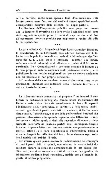 Rassegna comunista teoria, critica, documentazione del Movimento comunista internazionale