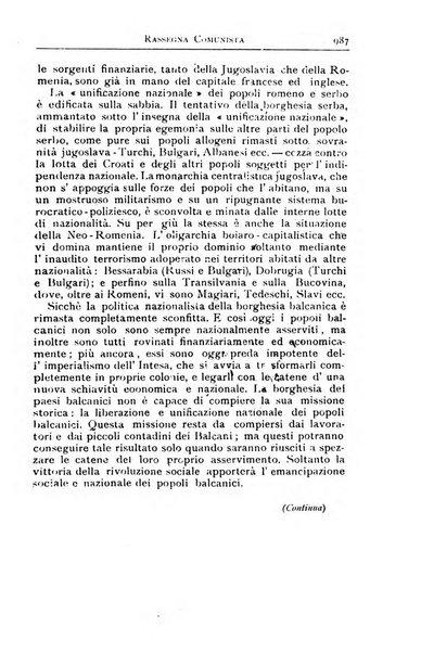 Rassegna comunista teoria, critica, documentazione del Movimento comunista internazionale