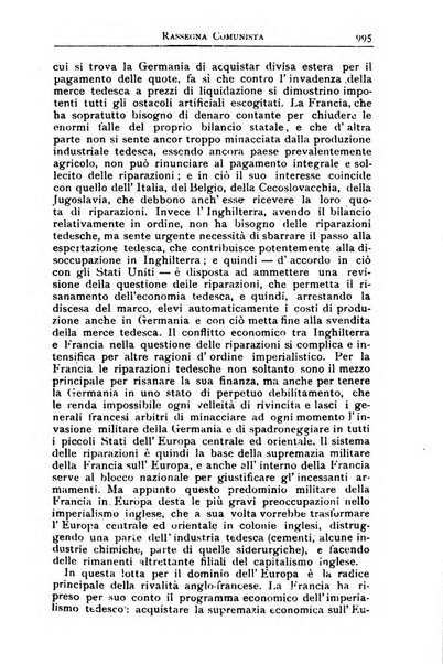 Rassegna comunista teoria, critica, documentazione del Movimento comunista internazionale