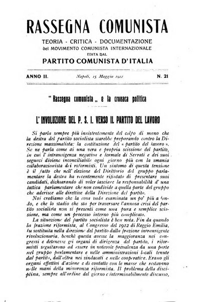 Rassegna comunista teoria, critica, documentazione del Movimento comunista internazionale