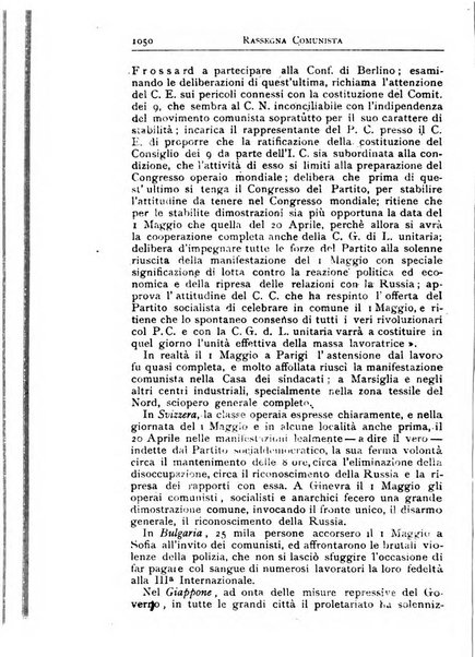 Rassegna comunista teoria, critica, documentazione del Movimento comunista internazionale