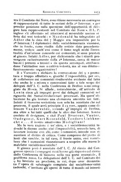 Rassegna comunista teoria, critica, documentazione del Movimento comunista internazionale