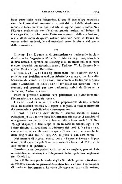 Rassegna comunista teoria, critica, documentazione del Movimento comunista internazionale