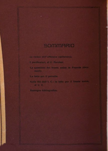 Rassegna comunista teoria, critica, documentazione del Movimento comunista internazionale