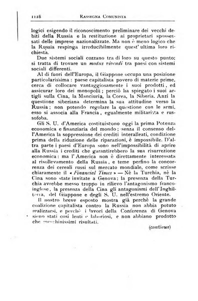 Rassegna comunista teoria, critica, documentazione del Movimento comunista internazionale