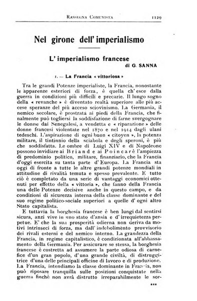 Rassegna comunista teoria, critica, documentazione del Movimento comunista internazionale