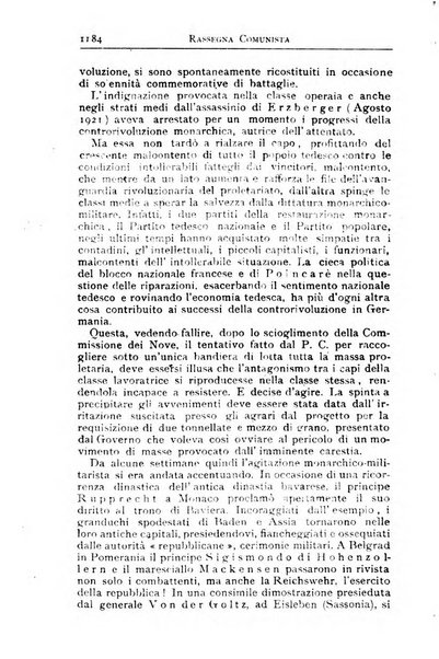 Rassegna comunista teoria, critica, documentazione del Movimento comunista internazionale