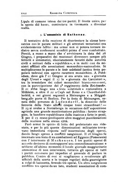 Rassegna comunista teoria, critica, documentazione del Movimento comunista internazionale