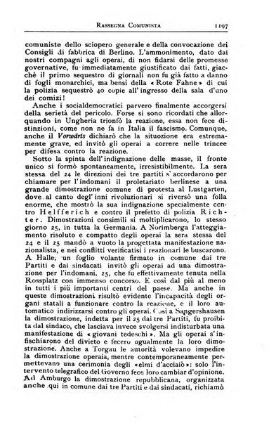 Rassegna comunista teoria, critica, documentazione del Movimento comunista internazionale