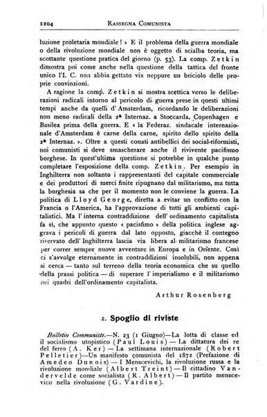 Rassegna comunista teoria, critica, documentazione del Movimento comunista internazionale