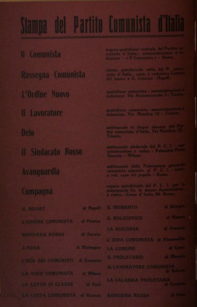 Rassegna comunista teoria, critica, documentazione del Movimento comunista internazionale