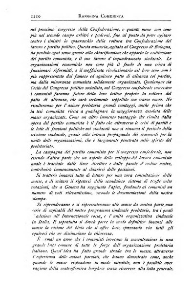 Rassegna comunista teoria, critica, documentazione del Movimento comunista internazionale