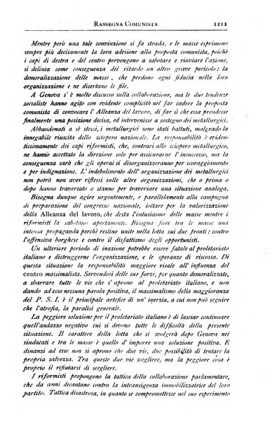 Rassegna comunista teoria, critica, documentazione del Movimento comunista internazionale