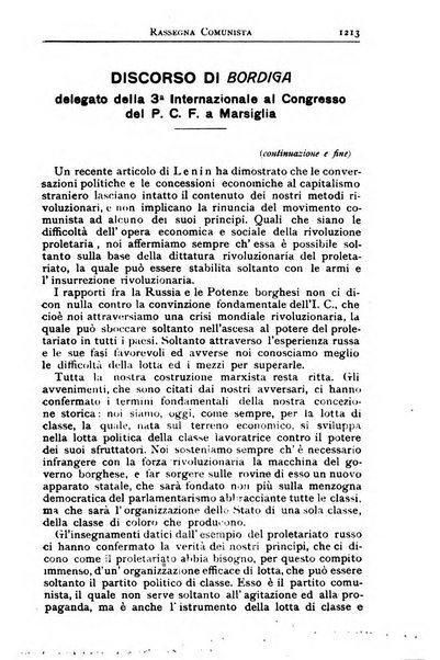 Rassegna comunista teoria, critica, documentazione del Movimento comunista internazionale