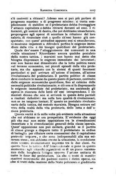 Rassegna comunista teoria, critica, documentazione del Movimento comunista internazionale