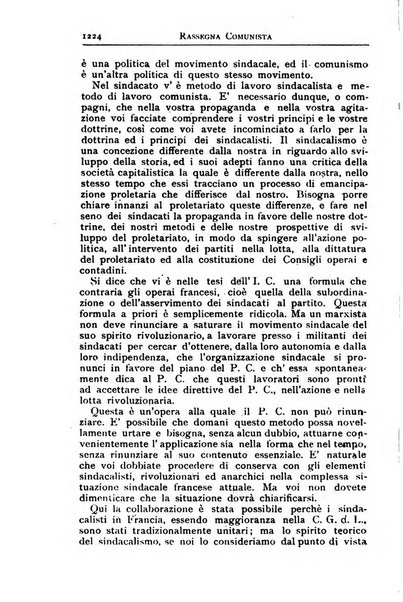 Rassegna comunista teoria, critica, documentazione del Movimento comunista internazionale