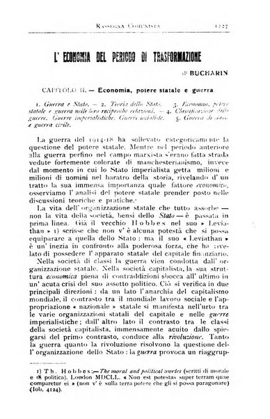 Rassegna comunista teoria, critica, documentazione del Movimento comunista internazionale