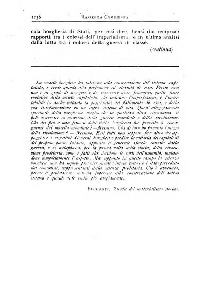 Rassegna comunista teoria, critica, documentazione del Movimento comunista internazionale