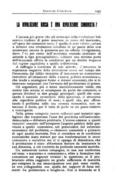 Rassegna comunista teoria, critica, documentazione del Movimento comunista internazionale