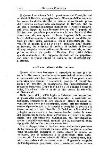 Rassegna comunista teoria, critica, documentazione del Movimento comunista internazionale