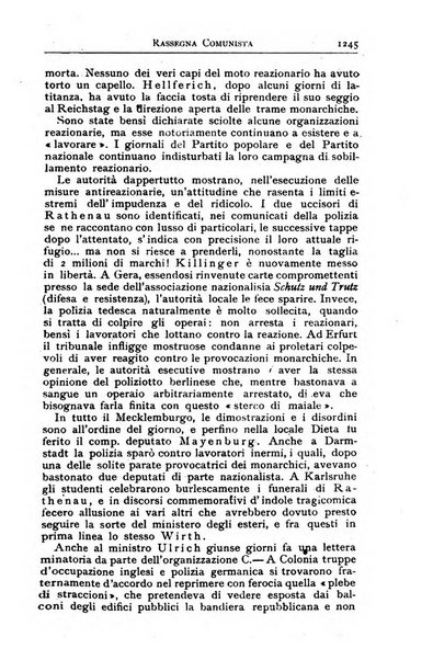 Rassegna comunista teoria, critica, documentazione del Movimento comunista internazionale