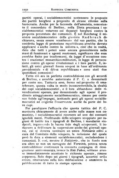 Rassegna comunista teoria, critica, documentazione del Movimento comunista internazionale