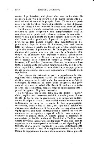 Rassegna comunista teoria, critica, documentazione del Movimento comunista internazionale