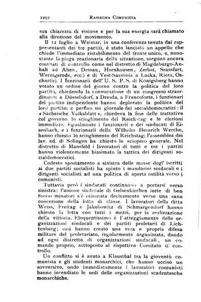 Rassegna comunista teoria, critica, documentazione del Movimento comunista internazionale