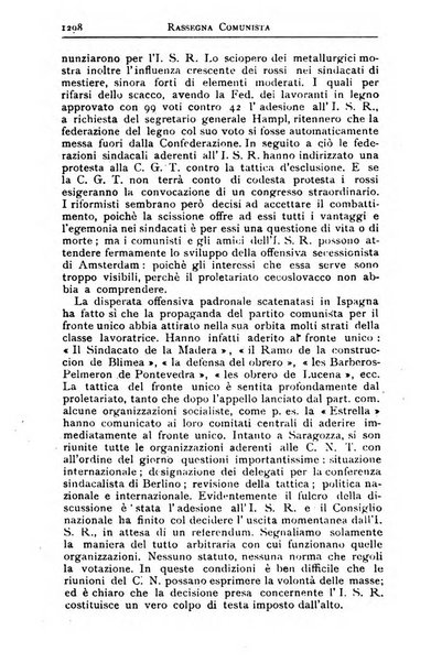 Rassegna comunista teoria, critica, documentazione del Movimento comunista internazionale