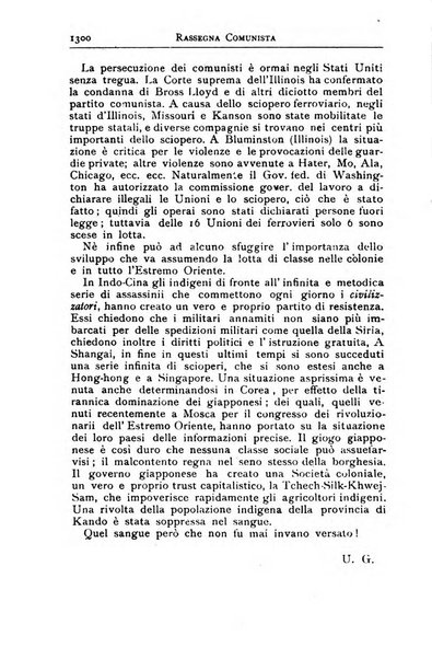 Rassegna comunista teoria, critica, documentazione del Movimento comunista internazionale