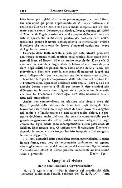 Rassegna comunista teoria, critica, documentazione del Movimento comunista internazionale