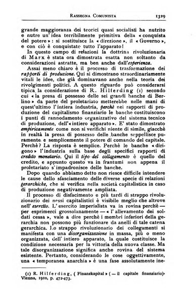 Rassegna comunista teoria, critica, documentazione del Movimento comunista internazionale