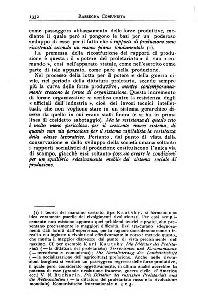 Rassegna comunista teoria, critica, documentazione del Movimento comunista internazionale