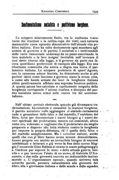 Rassegna comunista teoria, critica, documentazione del Movimento comunista internazionale