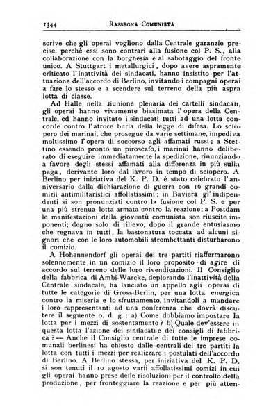 Rassegna comunista teoria, critica, documentazione del Movimento comunista internazionale