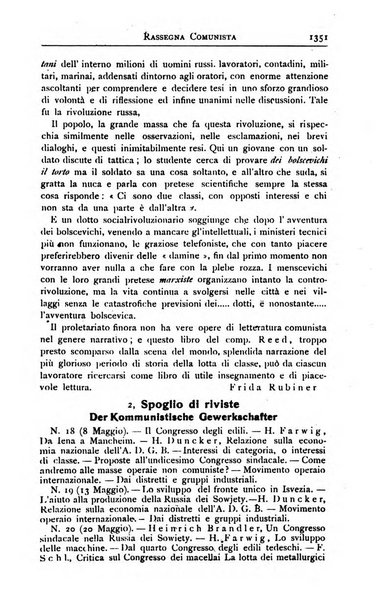 Rassegna comunista teoria, critica, documentazione del Movimento comunista internazionale