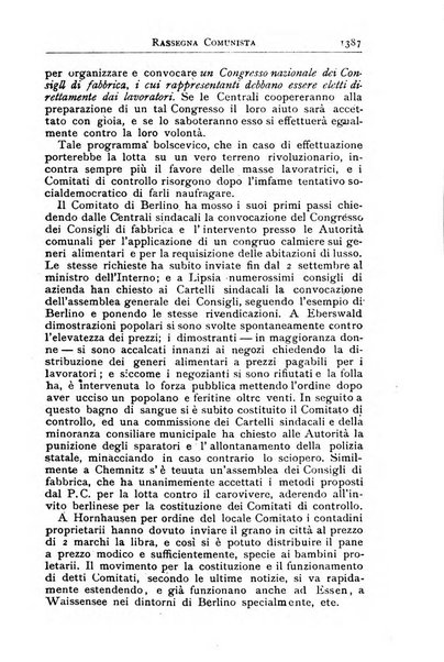 Rassegna comunista teoria, critica, documentazione del Movimento comunista internazionale