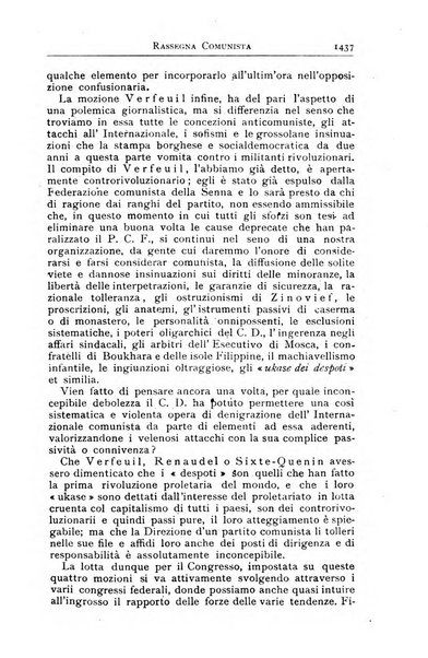 Rassegna comunista teoria, critica, documentazione del Movimento comunista internazionale