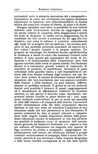 Rassegna comunista teoria, critica, documentazione del Movimento comunista internazionale