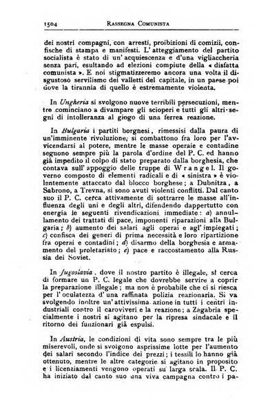 Rassegna comunista teoria, critica, documentazione del Movimento comunista internazionale